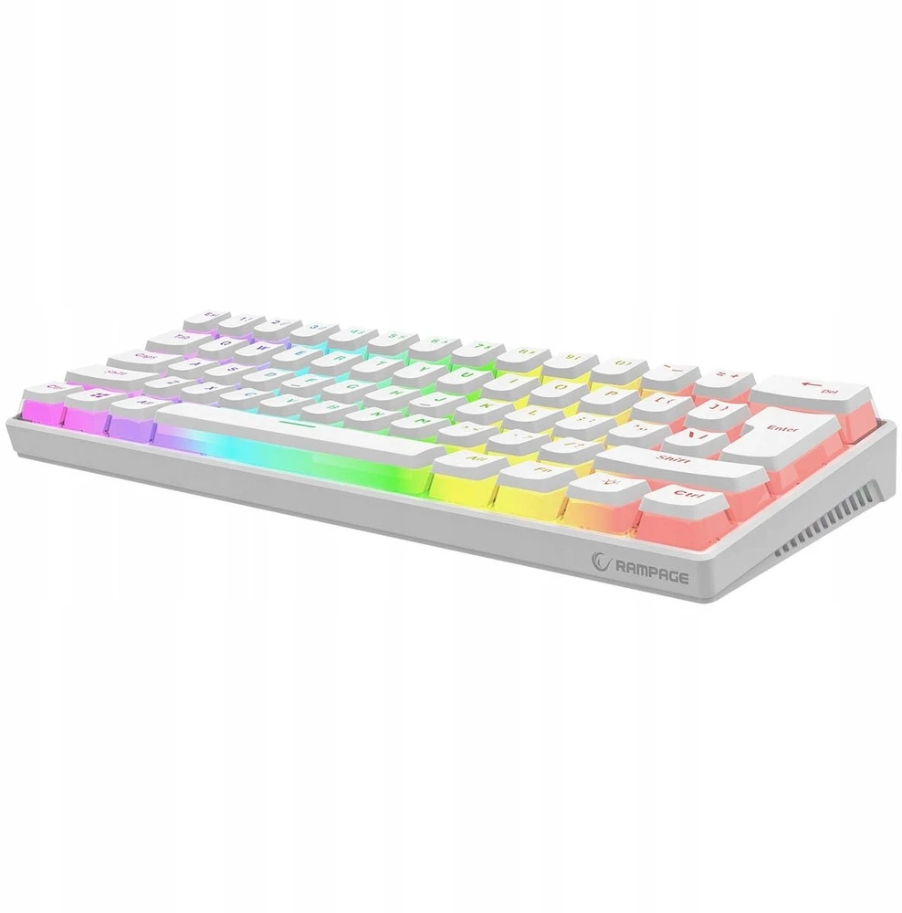 Mėlyna Klaviatūra žaidimams Rampage Radiant K11 60% RGB Mėlyna Switch su laidu mechaninė podświetlanabiała