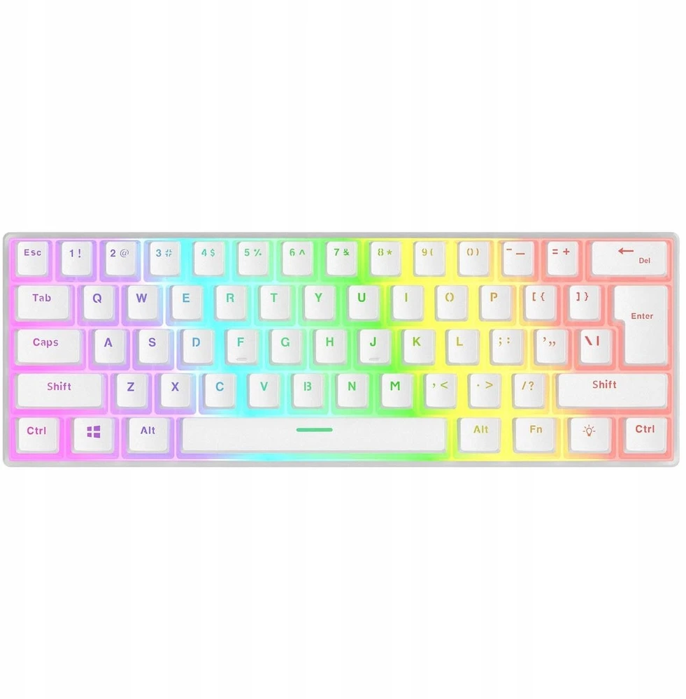 Mėlyna Klaviatūra žaidimams Rampage Radiant K11 60% RGB Mėlyna Switch su laidu mechaninė podświetlanabiała