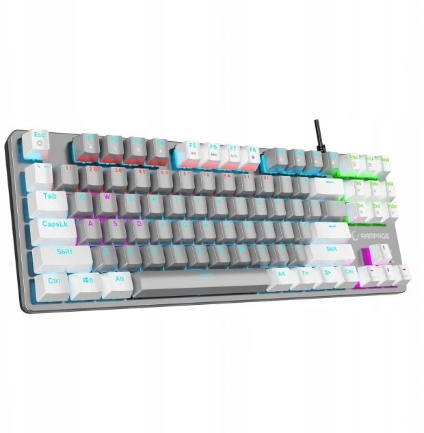 Klaviatūra žaidimams Rampage Snug KRGD Raudona Switch su laidu mechaninė su pašvietimu szaro-balta