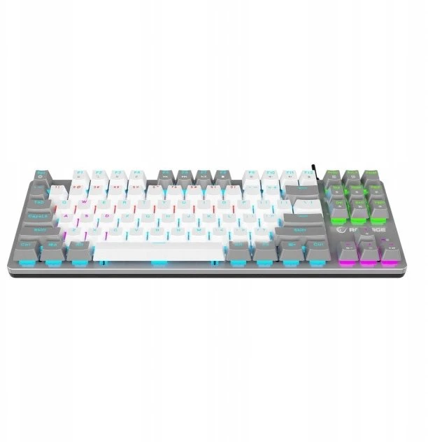Klaviatūra žaidimams Rampage Snug KRGD Raudona Switch su laidu mechaninė su pašvietimu balta ir-pilka