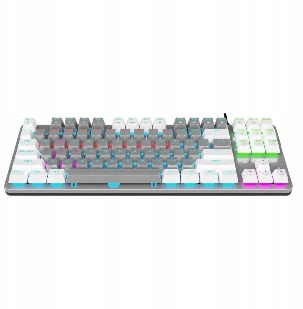 Klaviatūra žaidimams Rampage Snug KRGD Raudona Switch su laidu mechaninė su pašvietimu szaro-balta