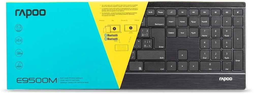 Klaviatūra Rapoo E9500M Multi-mode Wireless Ultra-slim