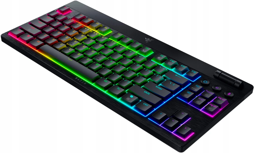 Razer | BlackWidow V4 Low-Profile Tenkeyless HyperSpeed | Klaviatūra | Belaidis | JAV | Bluetooth | Žalias jungiklis | Juodas