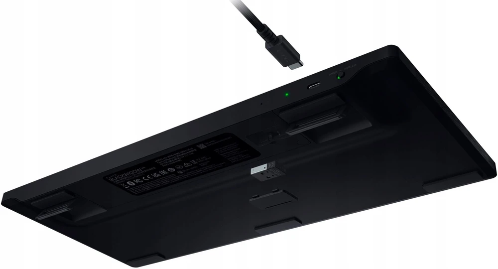 Razer | BlackWidow V4 žemo profilio be klavišų HyperSpeed | Klaviatūra | Belaidis | JAV | Bluetooth | Geltona jungikliai | Juodas