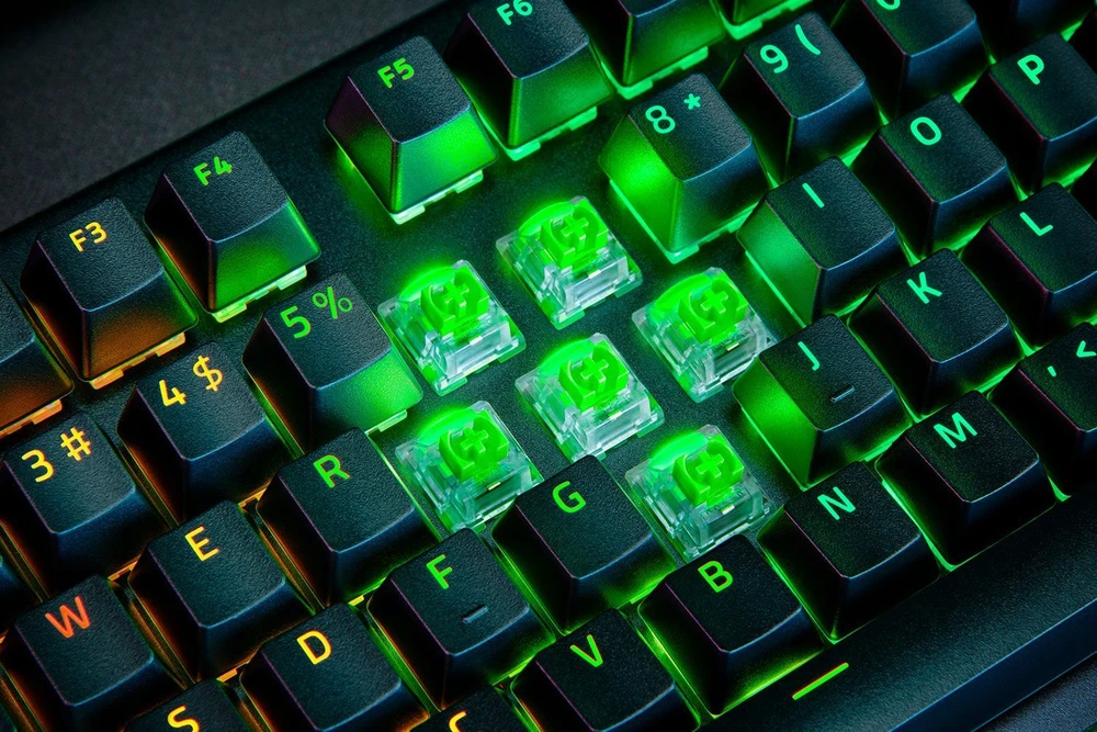 Razer BlackWidow V4 Pro Klaviatūra žaidimams, Žalias Switch, USB, DE išdėstymas
