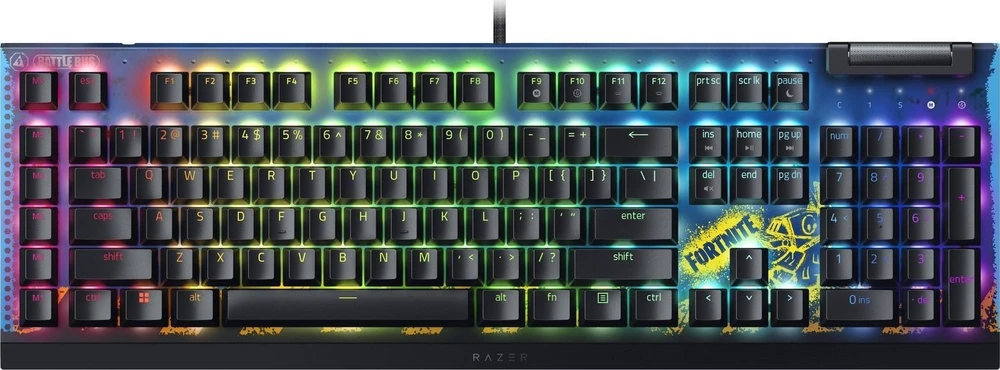 Razer BlackWidow V4 X - Fortnite Edition klaviatūra Gaming USB US English Juodas