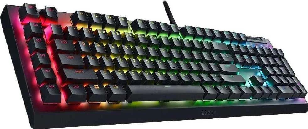 Mechaninė žaidimų klaviatūra Razer BlackWidow V4 X, US išdėstymas, geltonas jungiklis, su laidu, Juodos spalvos