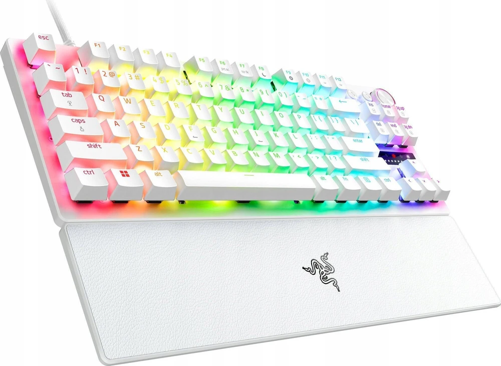 Klaviatūra žaidimams Razer Huntsman V3 Pro Razer Analog Optical (Gen 2) su laidu optyczno-analogowa su pašvietimu balta