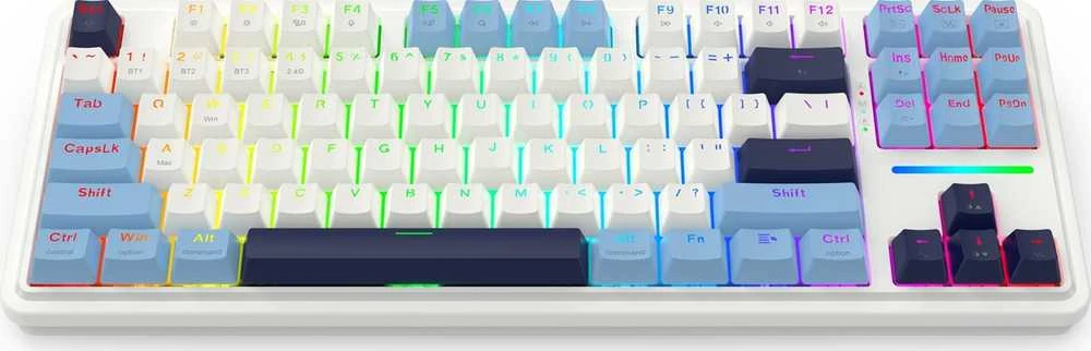 Klaviatūra žaidimams Redragon K728 Leopard L belaidė mechaninė su pašvietimu balta