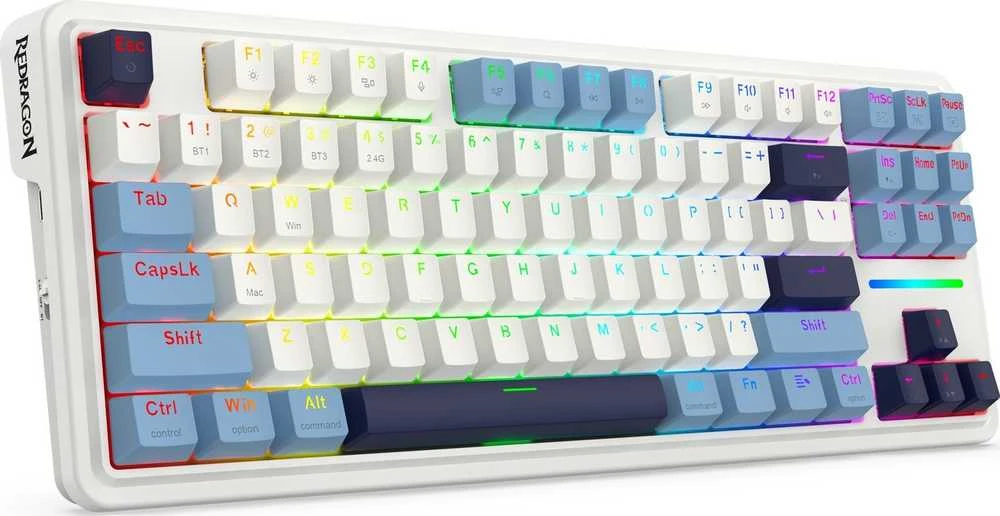Klaviatūra žaidimams Redragon K728 Leopard L belaidė mechaninė su pašvietimu balta