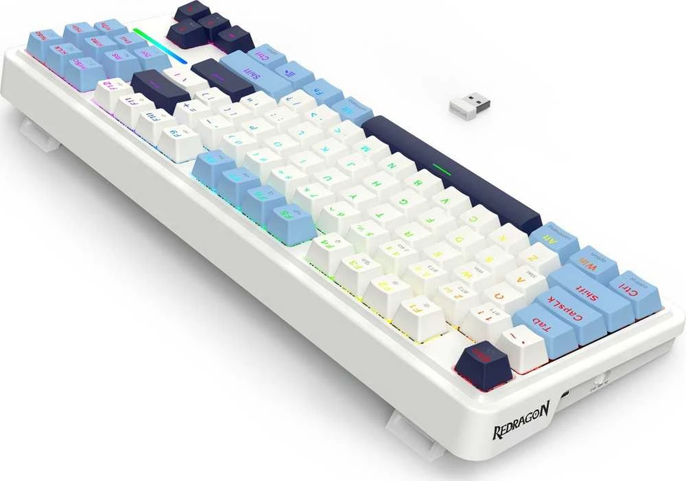 Klaviatūra žaidimams Redragon K728 Leopard L belaidė mechaninė su pašvietimu balta