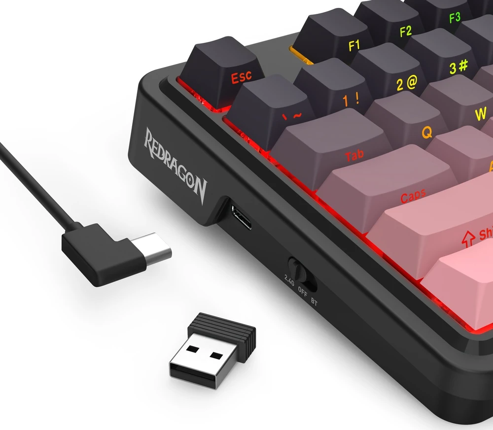 Klaviatūra žaidimams Redragon K728 Leopard L belaidė mechaninė su pašvietimu juoda