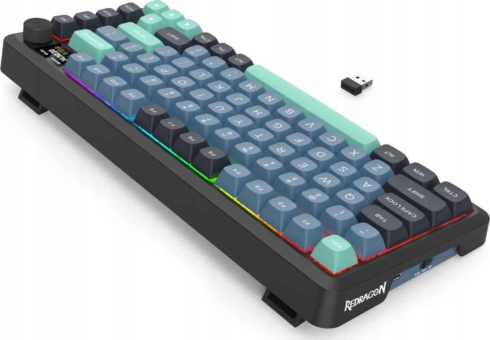Klaviatūra žaidimams Redragon Behemoth K724GBG-RGB-PRO Mint Mambo belaidė mechaninė su pašvietimu pilka