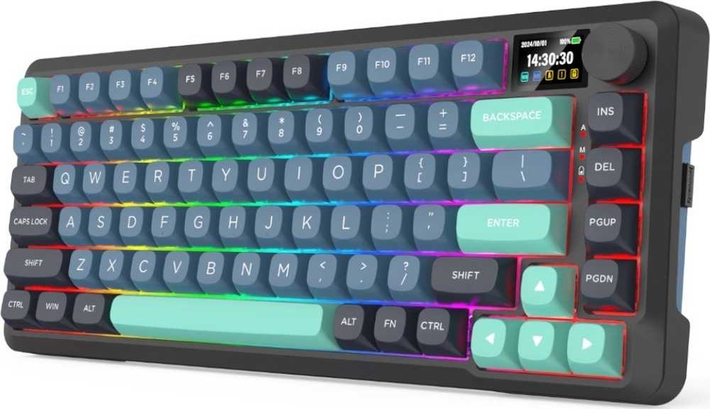 Klaviatūra žaidimams Redragon Behemoth K724GBG-RGB-PRO Mint Mambo belaidė mechaninė su pašvietimu pilka