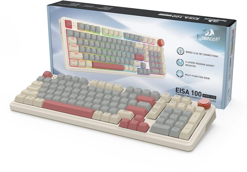 Klaviatūra žaidimams Redragon K768WGR-WL EISA 100