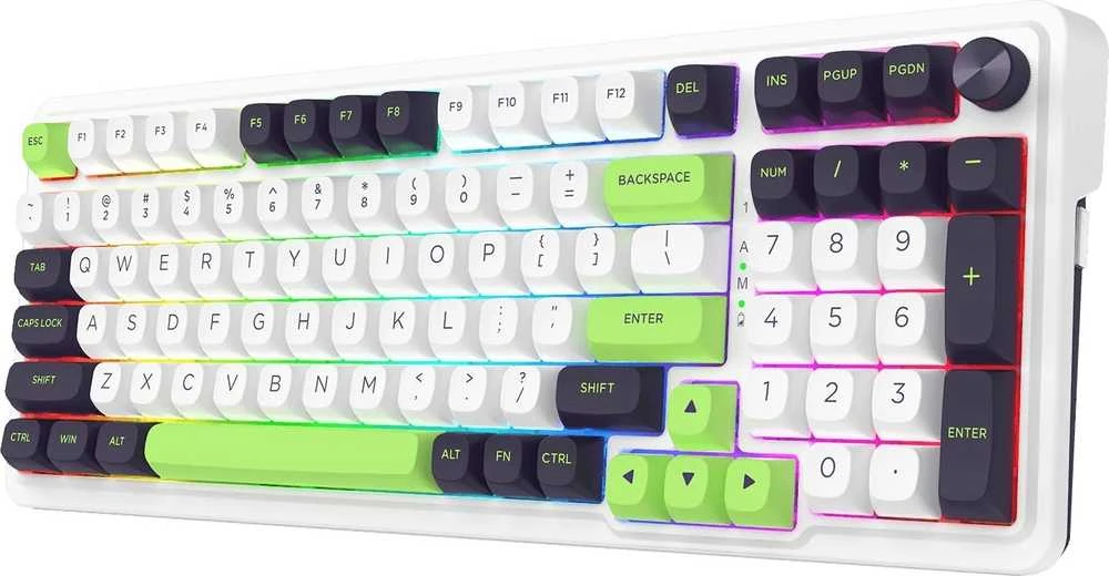 Klaviatūra žaidimams Redragon Eisa Max K686WBG-RGB-MAX Mint Mambo belaidė mechaninė su pašvietimu balta