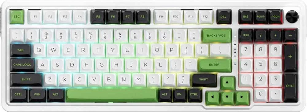 Klaviatūra žaidimams Redragon Eisa Max K686WBG-RGB-MAX Mint Mambo belaidė mechaninė su pašvietimu balta