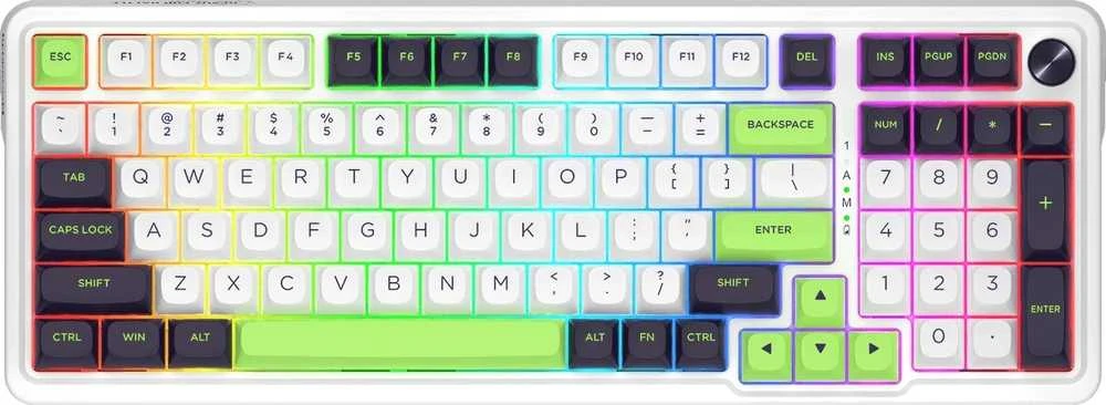 Klaviatūra žaidimams Redragon Eisa Max K686WBG-RGB-MAX Mint Mambo belaidė mechaninė su pašvietimu balta