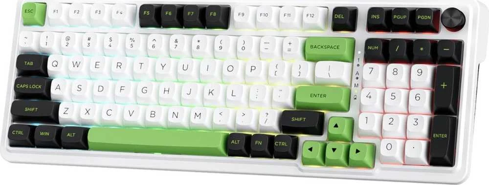 Klaviatūra žaidimams Redragon Eisa Max K686WBG-RGB-MAX Mint Mambo belaidė mechaninė su pašvietimu balta