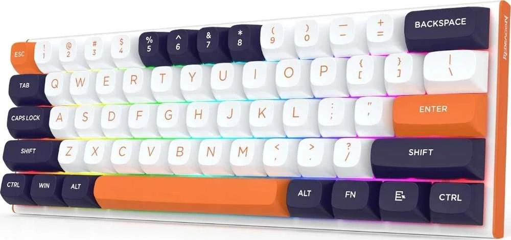 Klaviatūra žaidimams Redragon K683WBO-RGB-M FIDD su laidu magnetyczno-mechaninė su pašvietimu balta ir-juoda