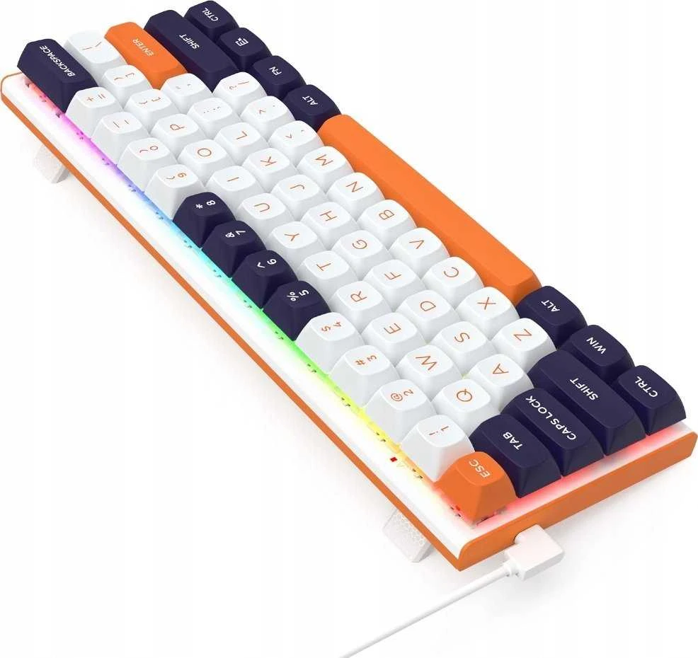 Klaviatūra žaidimams Redragon K683WBO-RGB-M FIDD su laidu magnetyczno-mechaninė su pašvietimu balta ir-juoda