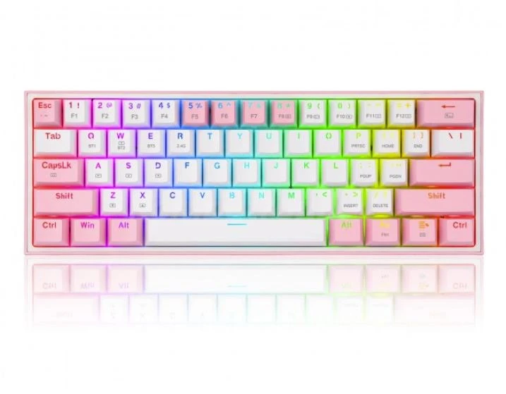 Klaviatūra žaidimams Redragon Fizz Pro K616 Redragon Mechaninė Raudona Switches belaidė mechaninė su pašvietimu balta