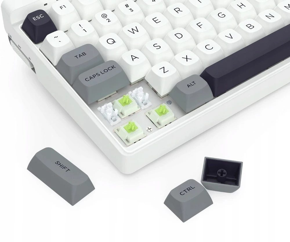 Klaviatūra žaidimams Redragon Garen Pro Manbo Linear Switch belaidė mechaninė su pašvietimu balta ir-pilka