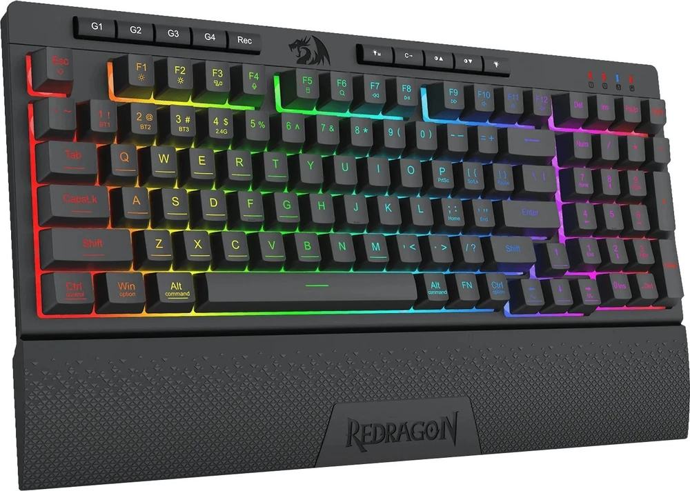 Klaviatūra žaidimams Redragon Shiva 98 K515-RGB su laidu membraninė su pašvietimu juoda