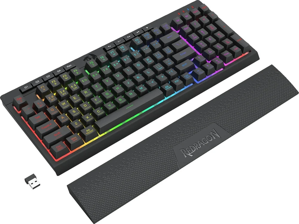 Klaviatūra žaidimams Redragon Shiva 98 K515-RGB su laidu membraninė su pašvietimu juoda