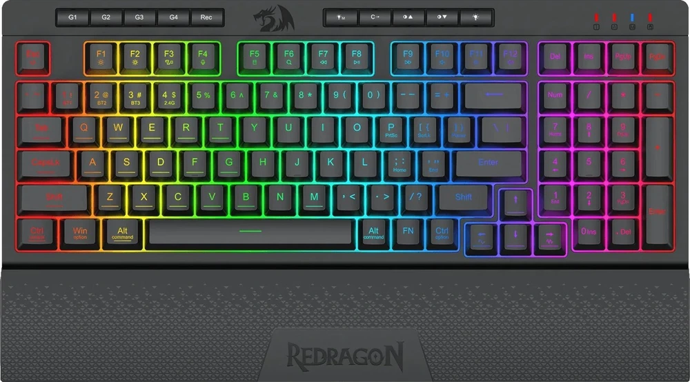 Klaviatūra žaidimams Redragon Shiva 98 K515-RGB su laidu membraninė su pašvietimu juoda