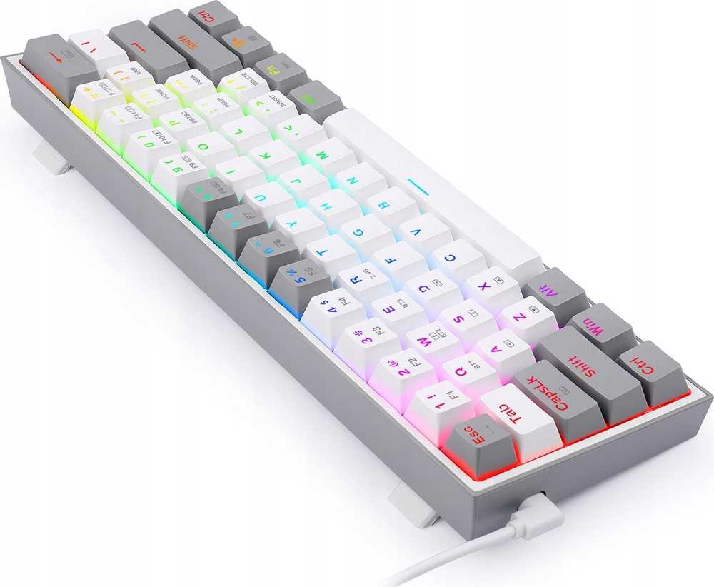Klaviatūra žaidimams Redragon Fizz Pro K616 Redragon Mechaninė Raudona Switches belaidė mechaninė su pašvietimu balta ir-pilka