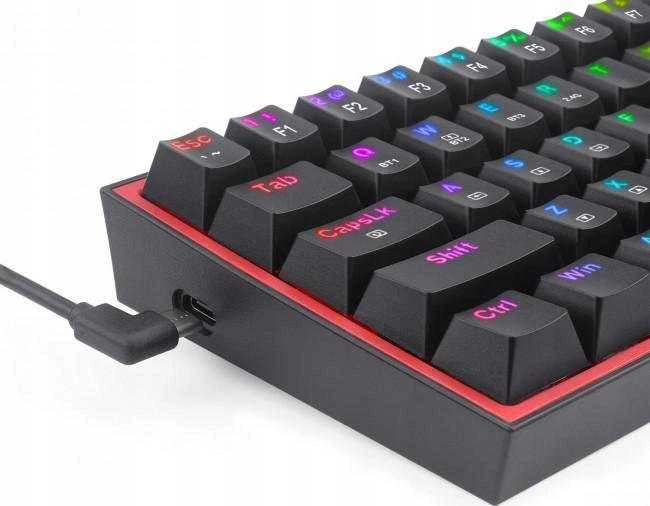 Klaviatūra žaidimams Redragon Fizz Pro K616 Redragon Mechaninė Raudona Switches belaidė mechaninė su pašvietimu juoda
