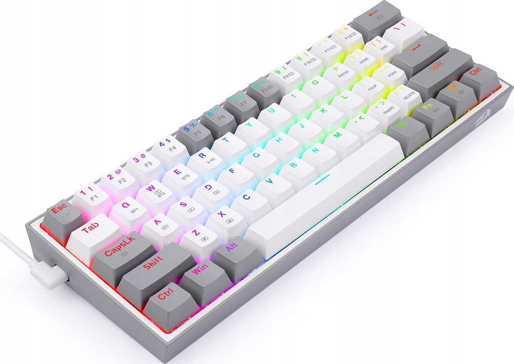 Klaviatūra žaidimams Redragon Fizz Pro K616 Redragon Mechaninė Raudona Switches belaidė mechaninė su pašvietimu balta ir-pilka
