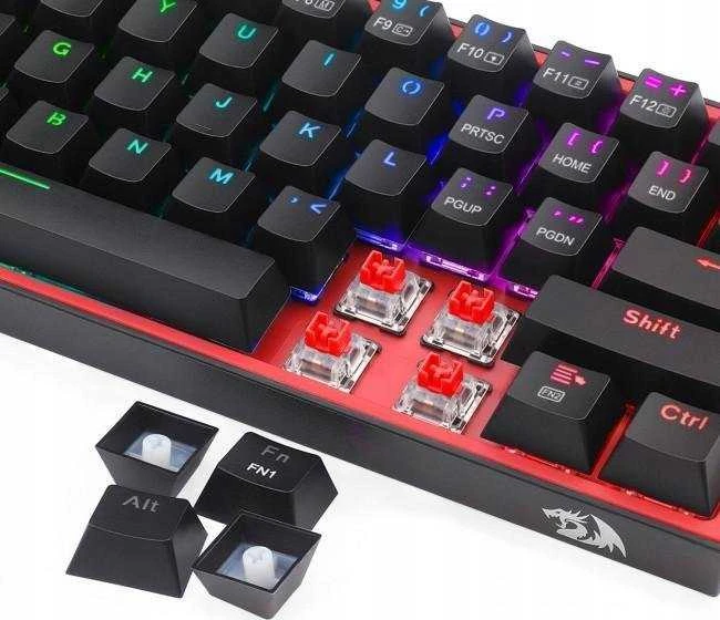 Klaviatūra žaidimams Redragon Fizz Pro K616 Redragon Mechaninė Raudona Switches belaidė mechaninė su pašvietimu juoda