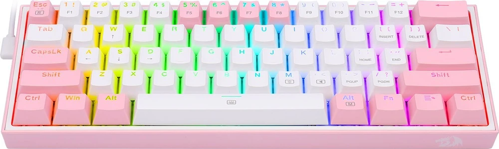 Klaviatūra žaidimams Redragon K617 Fizz RGB Redragon Mechaninė Raudona Switches su laidu mechaninė su pašvietimu balta