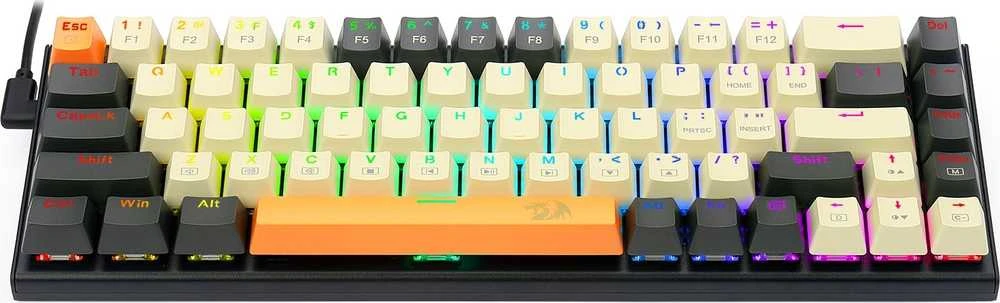 Klaviatūra žaidimams Redragon Ryze RGB K633CGO-RGB Redragon Mechaninė Raudona Switches su laidu mechaninė su pašvietimu geltona