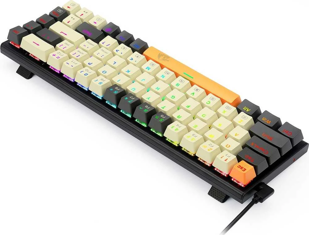 Klaviatūra žaidimams Redragon Ryze RGB K633CGO-RGB Redragon Mechaninė Raudona Switches su laidu mechaninė su pašvietimu geltona