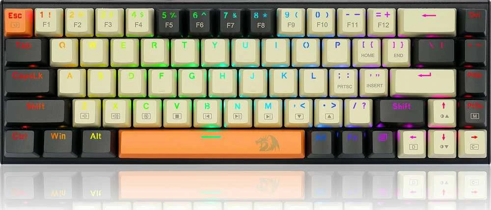 Klaviatūra žaidimams Redragon Ryze RGB K633CGO-RGB Redragon Mechaninė Raudona Switches su laidu mechaninė su pašvietimu geltona