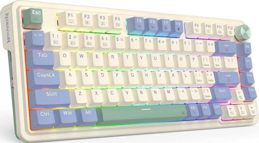 Klaviatūra žaidimams Redragon K673CPG-RGB-PRO UCAL PRO Redragon Mechaninė Raudona Switches belaidė mechaninė su pašvietimu balta