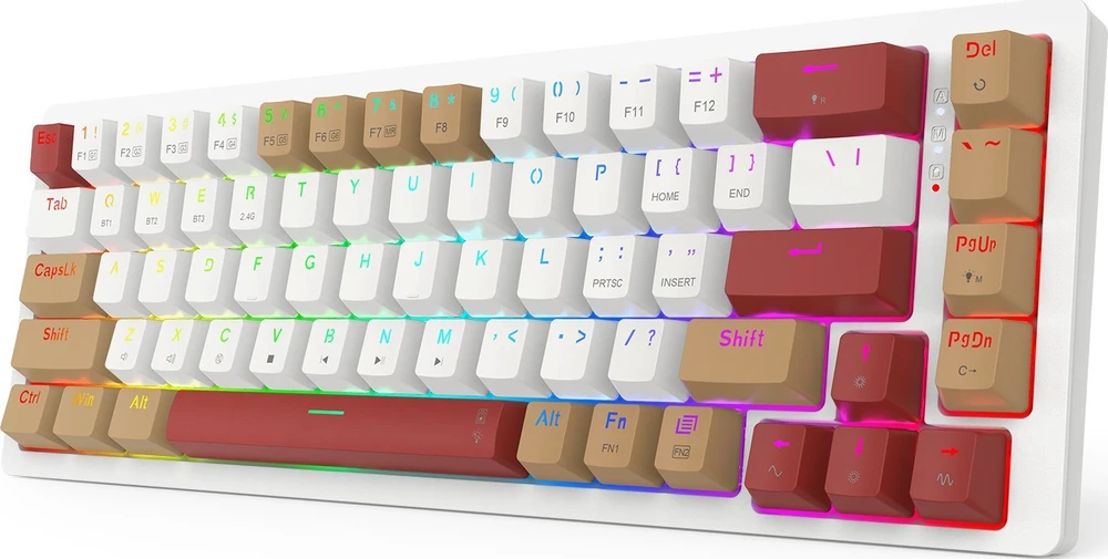 Klaviatūra žaidimams Redragon Rammus K677WLR-RGB-PRO Redragon Mechaninė Brown Switches belaidė mechaninė su pašvietimu ruda