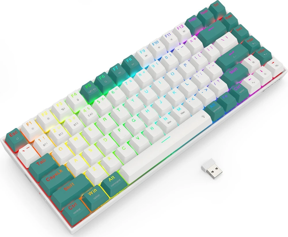 Klaviatūra žaidimams Redragon Singed K678WG-RGB-PRO Redragon Mechaninė Raudona Switches belaidė mechaninė su pašvietimu žalia