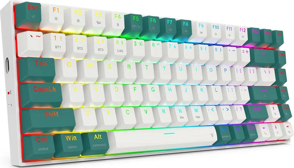 Klaviatūra žaidimams Redragon Singed K678WG-RGB-PRO Redragon Mechaninė Raudona Switches belaidė mechaninė su pašvietimu žalia
