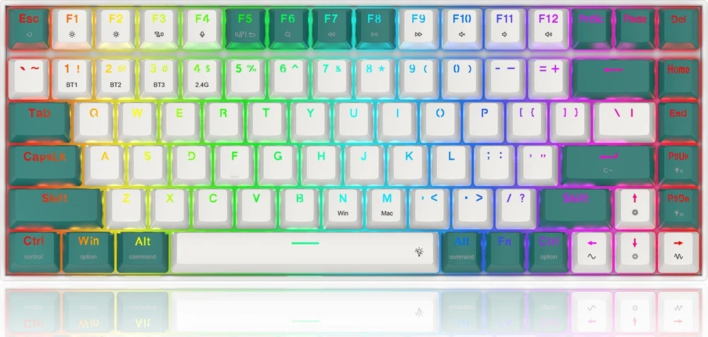 Klaviatūra žaidimams Redragon Singed K678WG-RGB-PRO Redragon Mechaninė Raudona Switches belaidė mechaninė su pašvietimu žalia