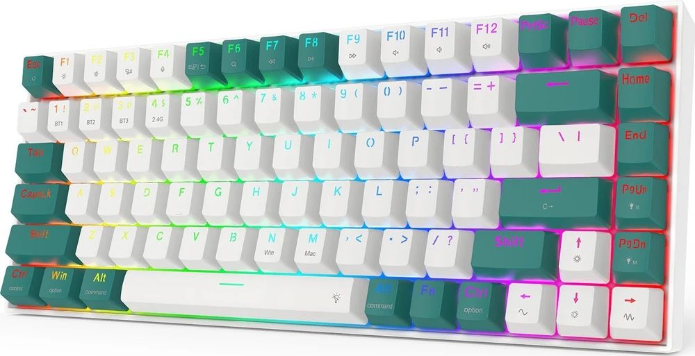 Klaviatūra žaidimams Redragon Singed K678WG-RGB-PRO Redragon Mechaninė Raudona Switches belaidė mechaninė su pašvietimu žalia