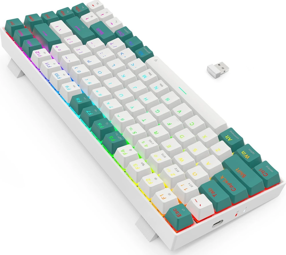 Klaviatūra žaidimams Redragon Singed K678WG-RGB-PRO Redragon Mechaninė Raudona Switches belaidė mechaninė su pašvietimu žalia
