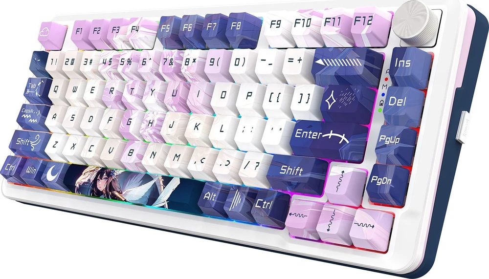 Klaviatūra žaidimams Redragon K681 Dragon Growl belaidė mechaninė su pašvietimu violetinė