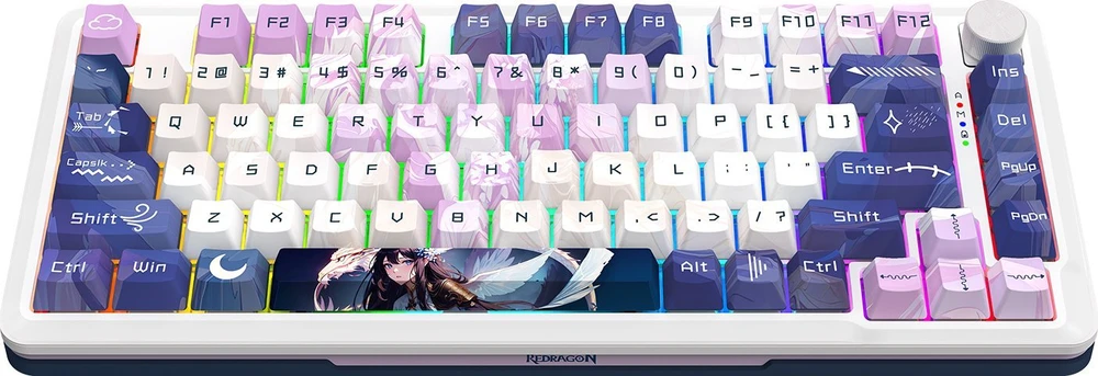 Klaviatūra žaidimams Redragon K681 Dragon Growl belaidė mechaninė su pašvietimu violetinė