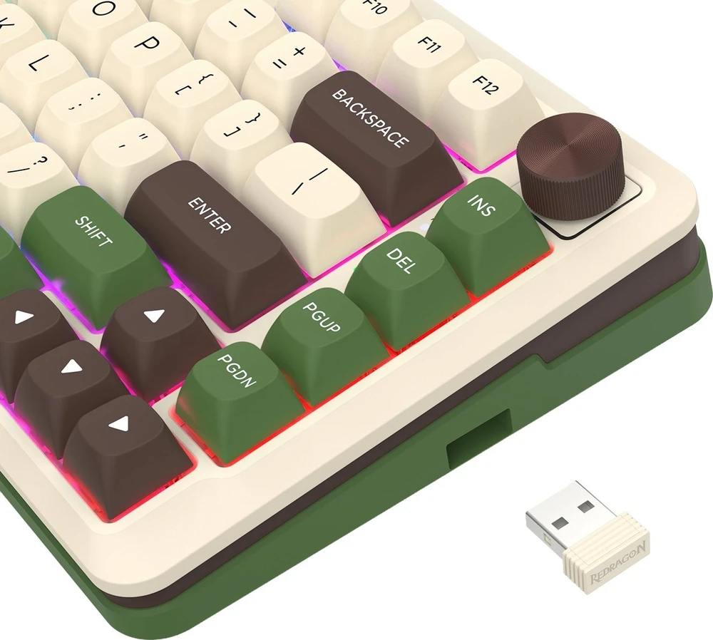Klaviatūra žaidimams Redragon K681 Dragon Growl belaidė mechaninė su pašvietimu žalia