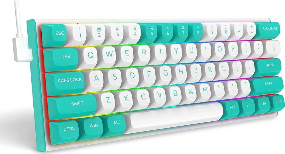 Klaviatūra žaidimams Redragon K683WB RGB FIDD su laidu magnetyczno-mechaninė su pašvietimu balta ir-žalia