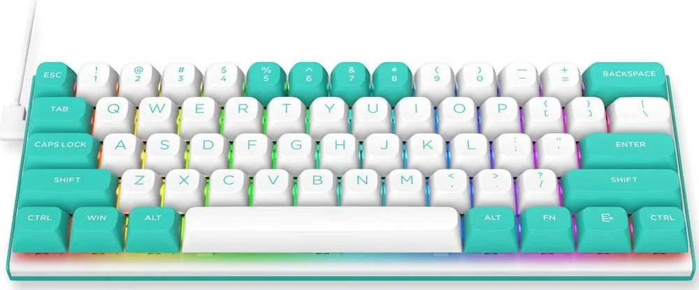 Klaviatūra žaidimams Redragon K683WB RGB FIDD su laidu magnetyczno-mechaninė su pašvietimu balta ir-žalia